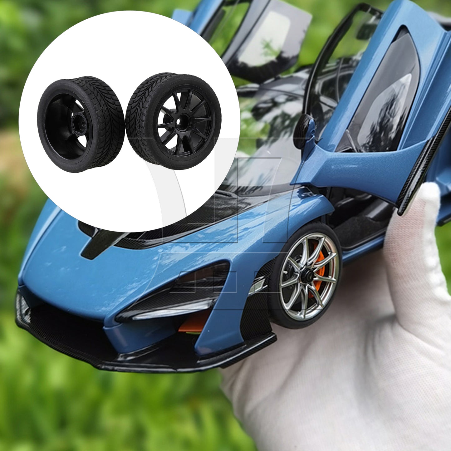 BQLZR  RC 1:10 Rubber Black Tire Tyre for On Road Car 2.56inch OD