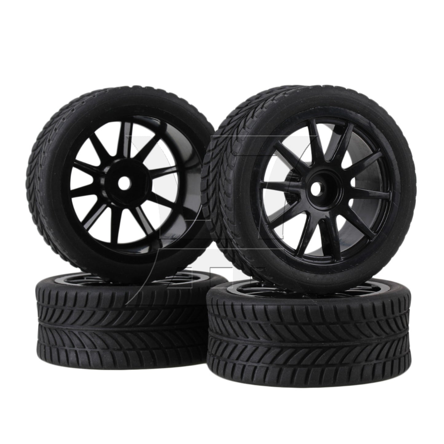 BQLZR  RC 1:10 Rubber Black Tire Tyre for On Road Car 2.56inch OD