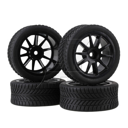BQLZR  RC 1:10 Rubber Black Tire Tyre for On Road Car 2.56inch OD