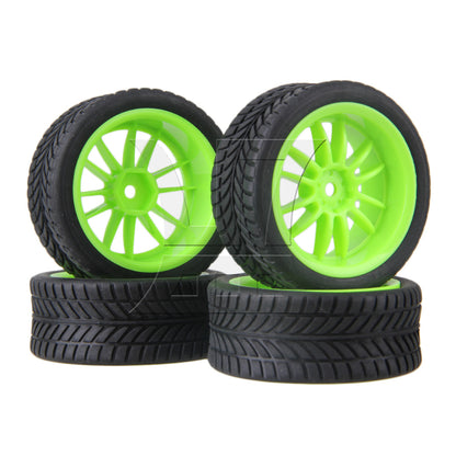 BQLZR Black Rubber Tyre for RC 1:10 On Road Racing Car Model Car Spare Parts Tire