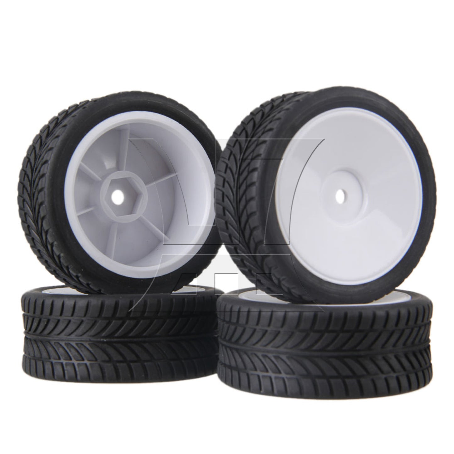 BQLZR Black Rubber Tyre for RC 1:10 On Road Racing Car Model Car Spare Parts Tire
