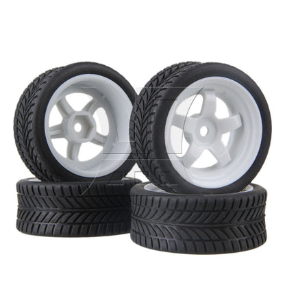 BQLZR 4pcs RC1:10 On-Road&Drift CarPlastic Wheel Rim with 5Spoke 52mm Dia White
