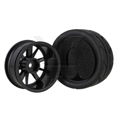 BQLZR RC1:10 On Road Car Black Rubber Tyres Plastic Wheel Rims10 Spoke