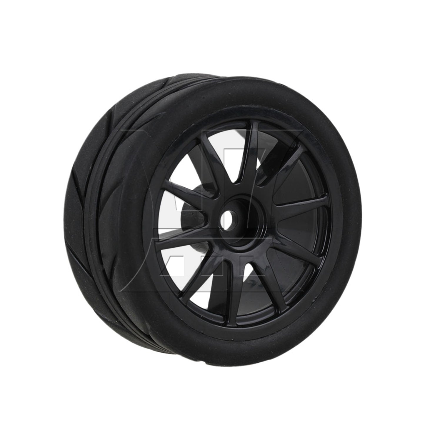BQLZR RC1:10 On Road Car Black Rubber Tyres Plastic Wheel Rims10 Spoke