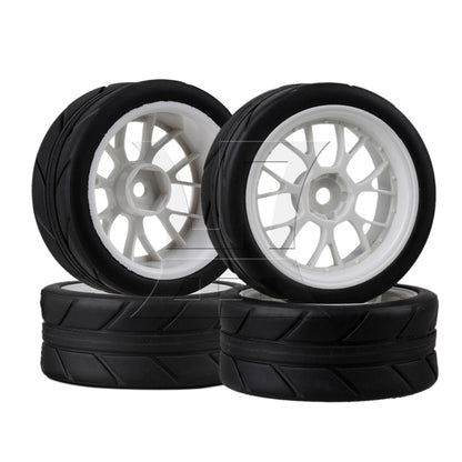 BQLZR RC1:10 On Road Car Black Rubber Tyres Plastic Wheel Rims10 Spoke