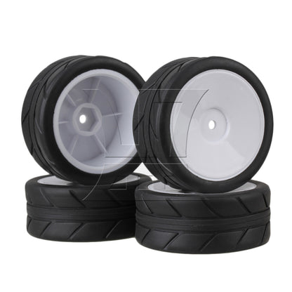 BQLZR RC1:10 On Road Car Black Rubber Tyres Plastic Wheel Rims10 Spoke