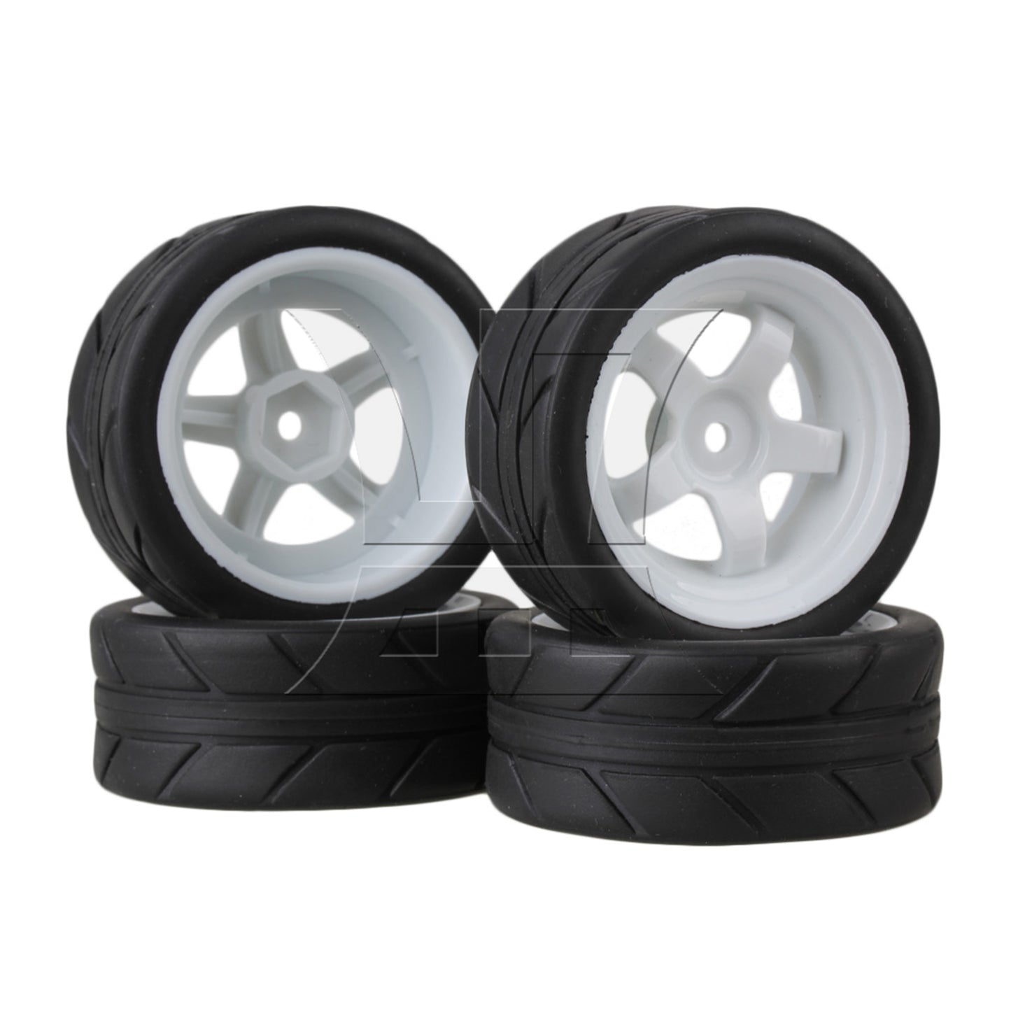 BQLZR RC1:10 On Road Car Black Rubber Tyres Plastic Wheel Rims10 Spoke