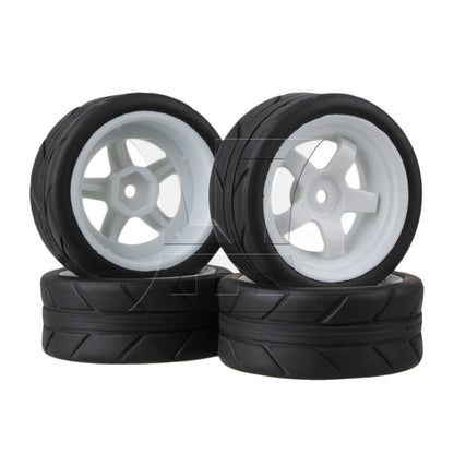 BQLZR 4pcs RC1:10 On-Road&Drift CarPlastic Wheel Rim with 5Spoke 52mm Dia White