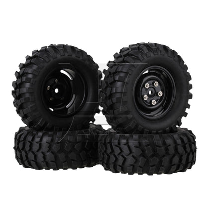 BQLZR Black Plastic Wheel Rims w/Screws Rubber Tires fit RC 1:10 Class Rock Crawler