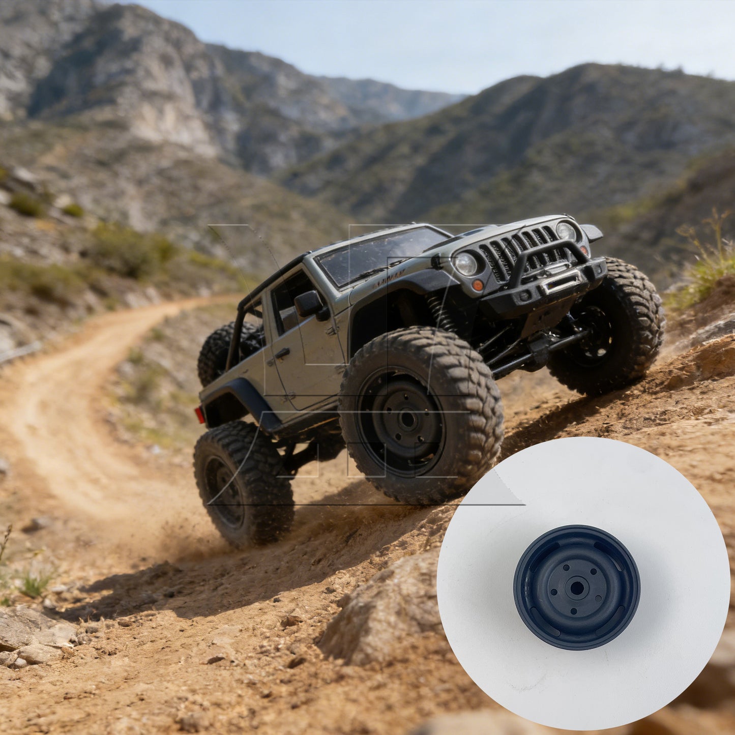 BQLZR Black Plastic Wheel Rims w/Screws Rubber Tires fit RC 1:10 Class Rock Crawler