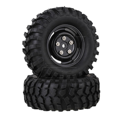 BQLZR Black Plastic Wheel Rims w/Screws Rubber Tires fit RC 1:10 Class Rock Crawler