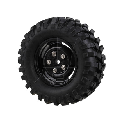 BQLZR Black Plastic Wheel Rims w/Screws Rubber Tires fit RC 1:10 Class Rock Crawler
