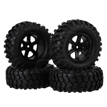 BQLZR 4x RC1:10 Plastic 6-Spoke Wheel Rim w/ Rubber Tyre Kit for On Road & Rally Car