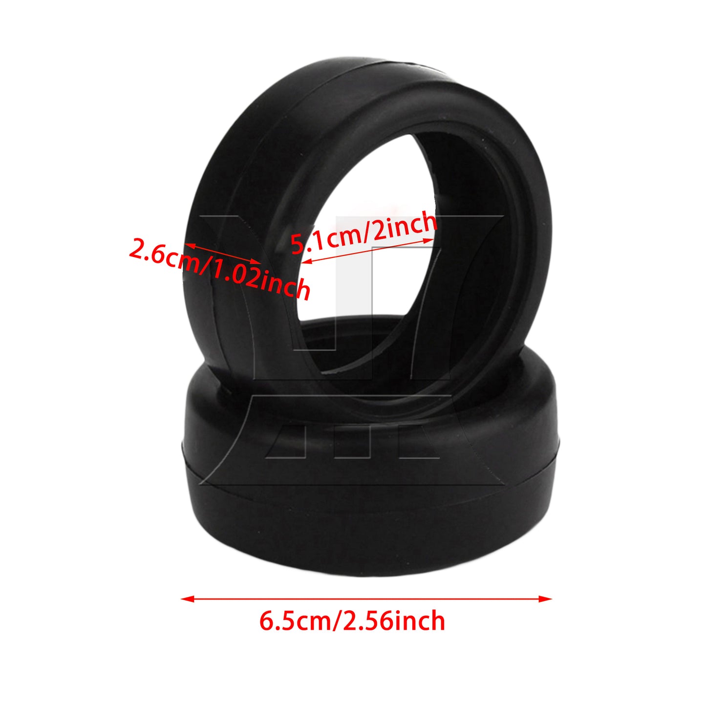 BQLZR  RC 1:10 On-Road Car Smooth Rubber Tire & White 10-Spoke Plastic Wheel Rims