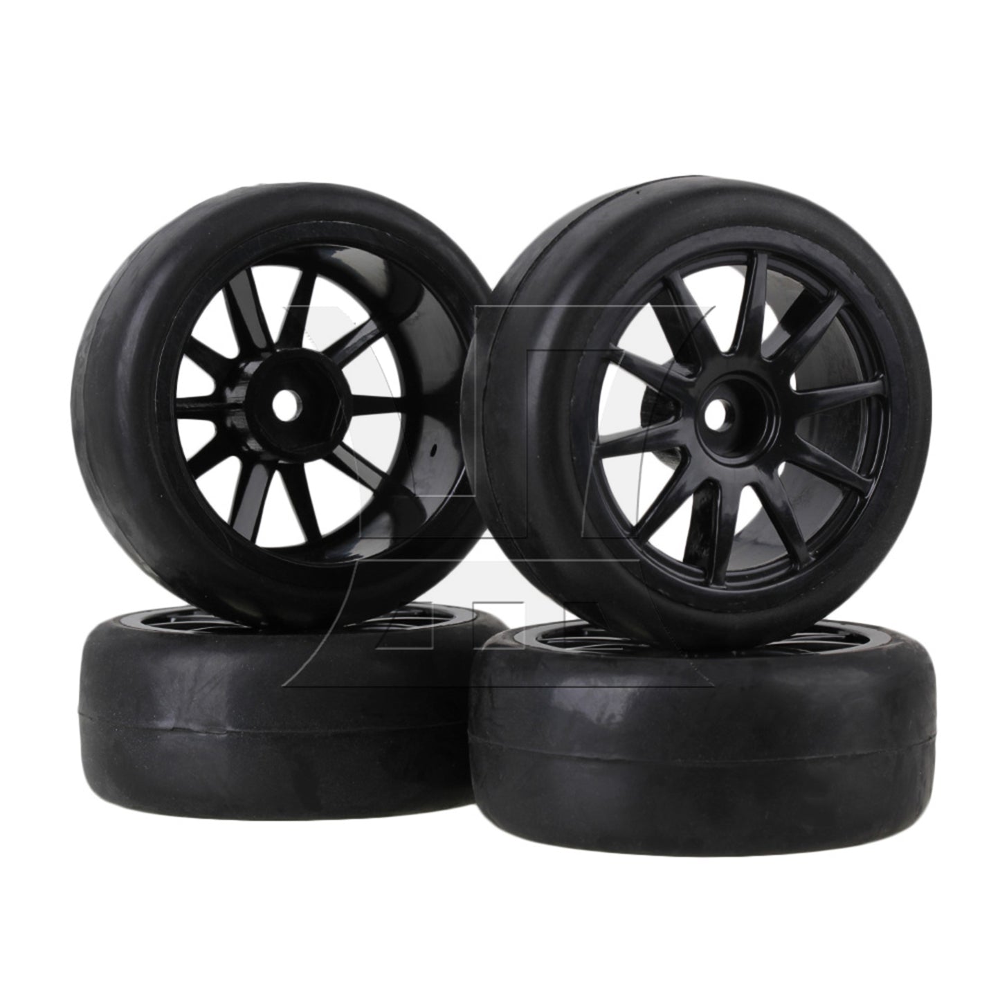 BQLZR  RC 1:10 Rubber Black Tire Tyre for On Road Car 2.56inch OD