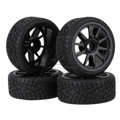 BQLZR  RC 1:10 Rubber Black Tire Tyre for On Road Car 2.56inch OD