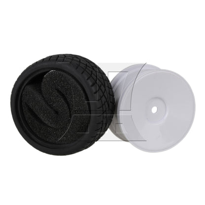 BQLZR RC1:10 On-road Fish Pattern Rubber Tires & Smooth Flat White Wheel Rims