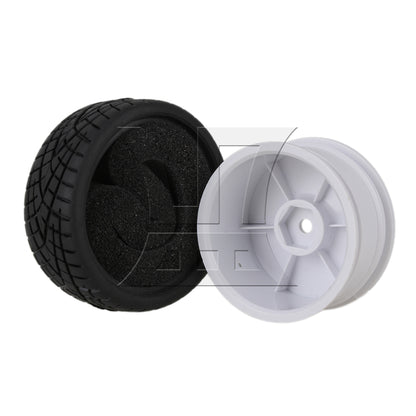 BQLZR RC1:10 On-road Fish Pattern Rubber Tires & Smooth Flat White Wheel Rims