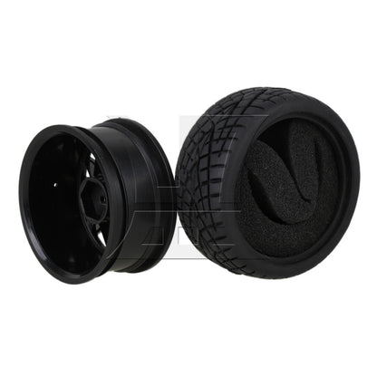 BQLZR 4 x RC1:10 On Road 14-Spoke Wheel Rim Fish Pattern Rubber Tyre 20604 Black