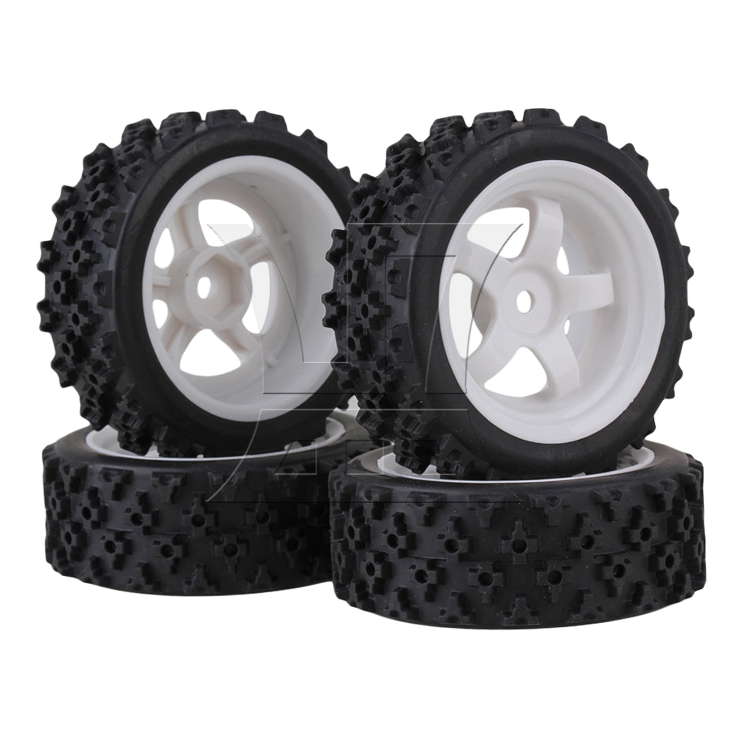 BQLZR 4xRC1:10 On-road Car Flower Pattern Rubber Tyre+Titanium Y-Shape Alloy Wheel Rim