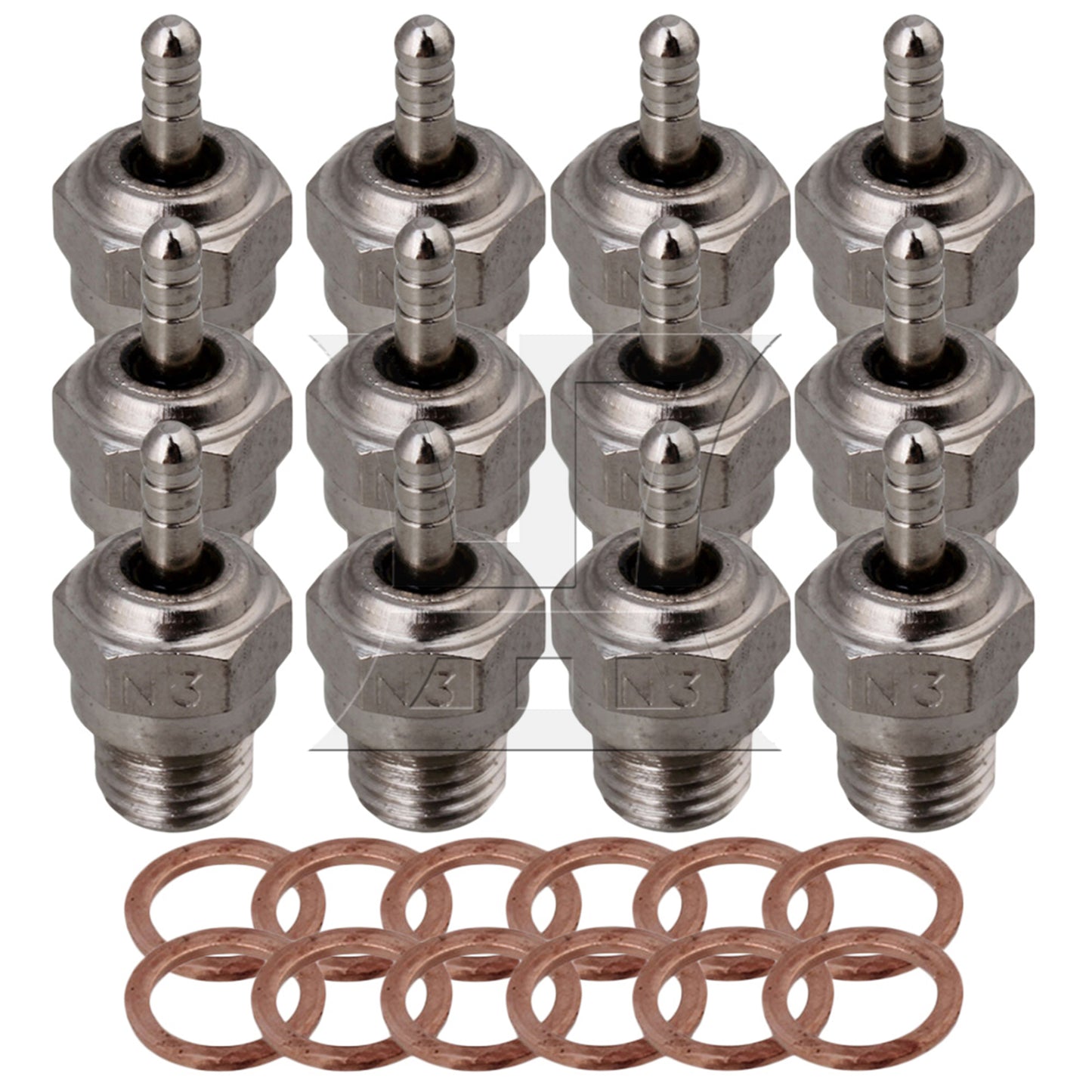BQLZR Al. Igniter & 6Pcs N3 70117 Spark Glow Plugs Replacement for RC1:10 Model