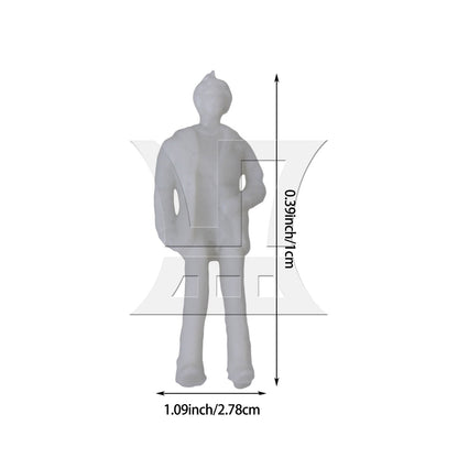 BQLZR White Unpainted Architectural 1:75 Scale Model Figures OO Gauge