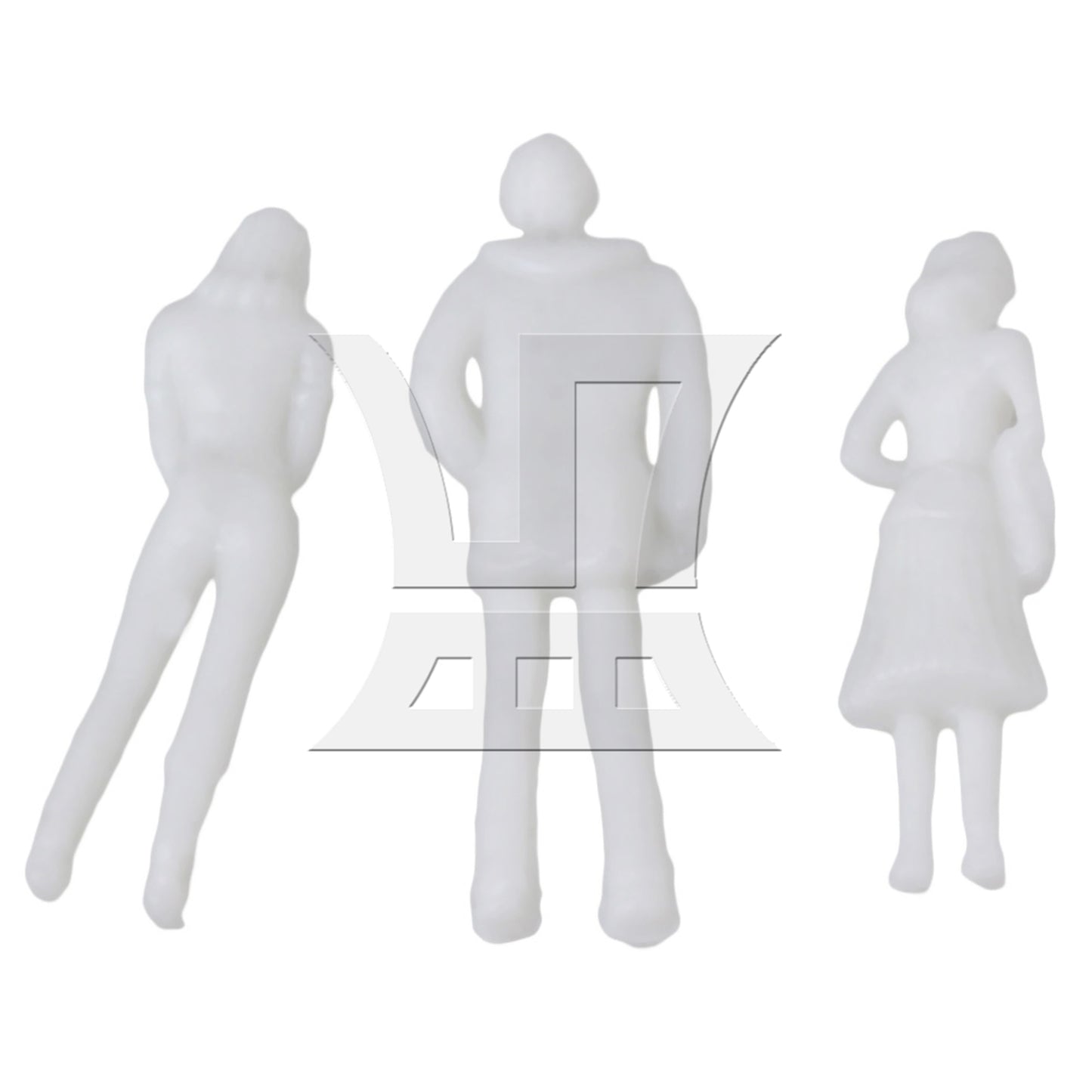 BQLZR White Unpainted Architectural 1:75 Scale Model Figures OO Gauge