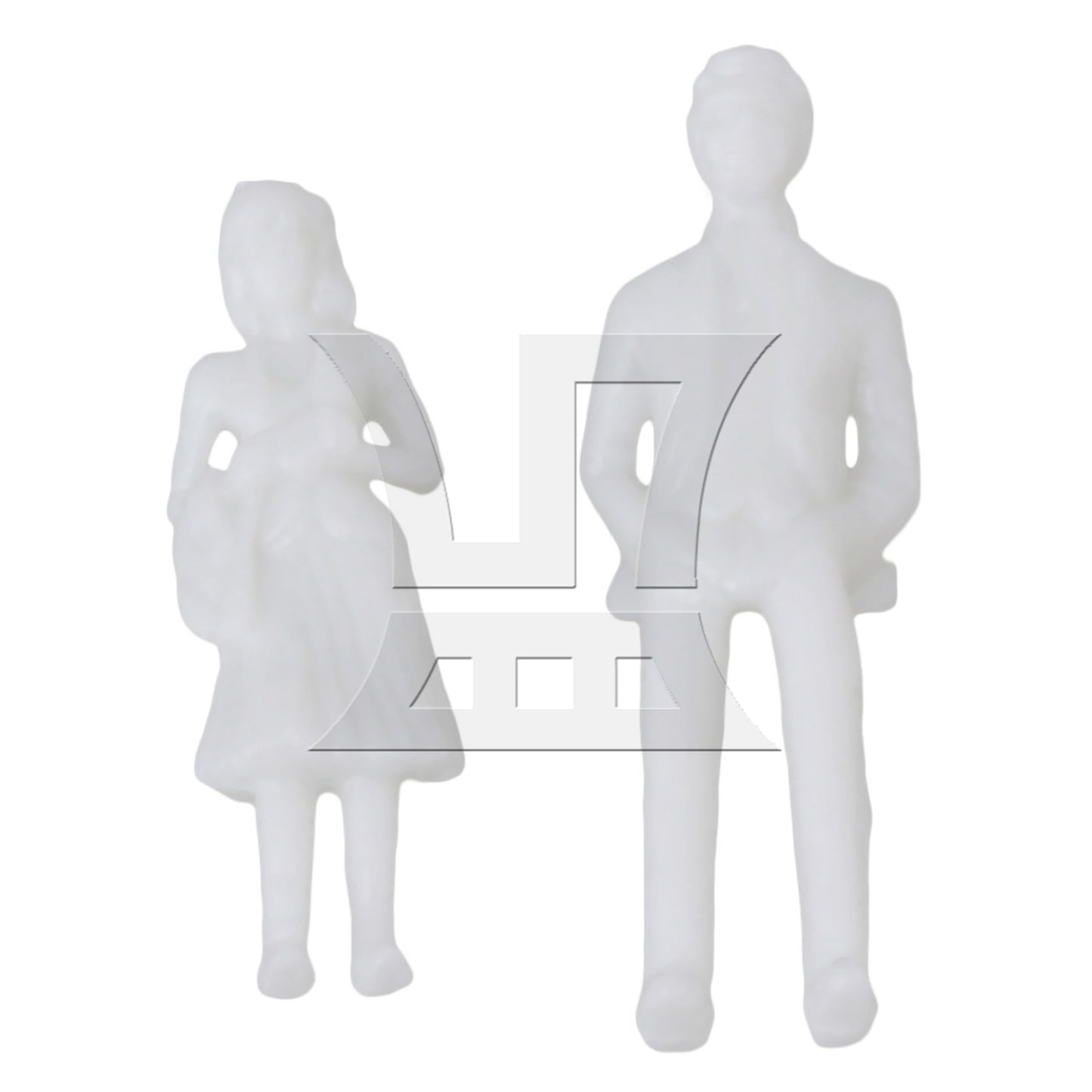 BQLZR White Unpainted Architectural 1:75 Scale Model Figures OO Gauge