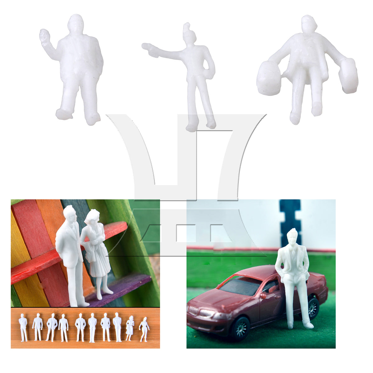 BQLZR White Model Train People Figure Passengers 1:200 Scale BQLZR