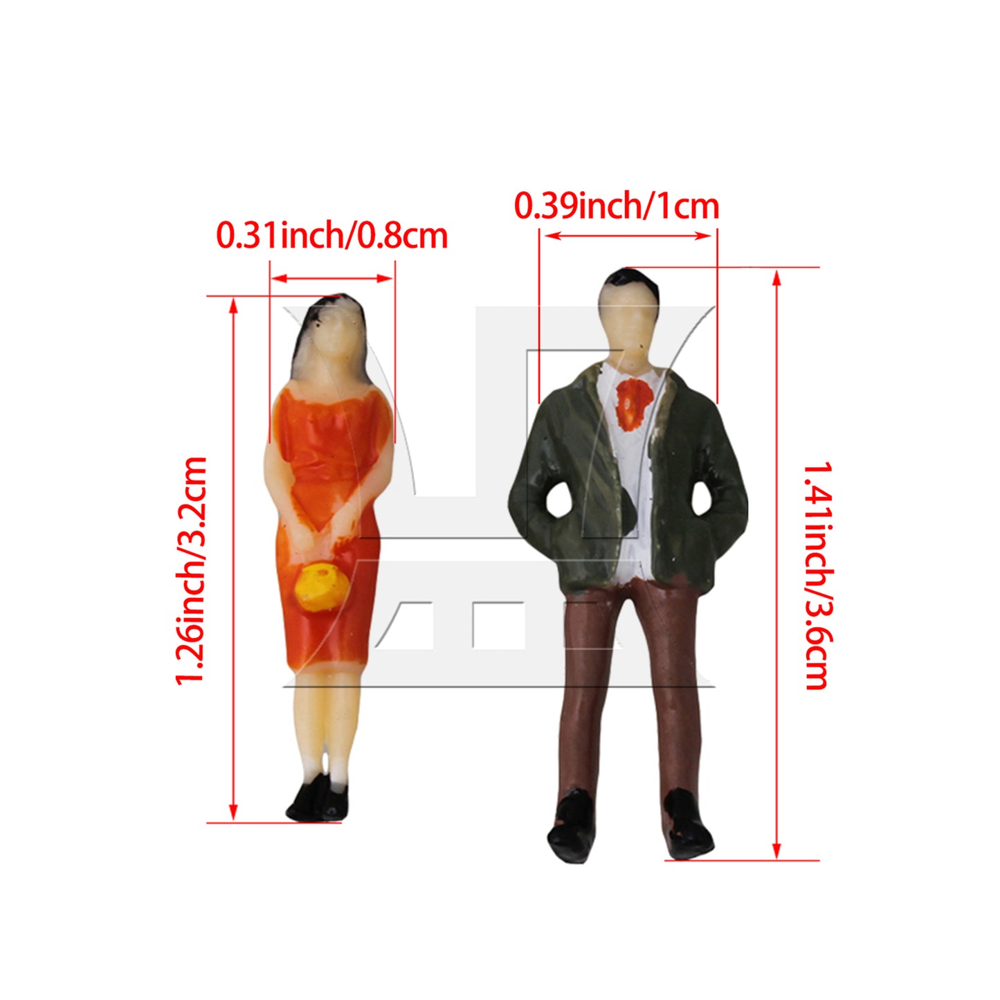 BQLZR  1:50 Scale O Gauge Hand Painted Layout Model Train People Figure