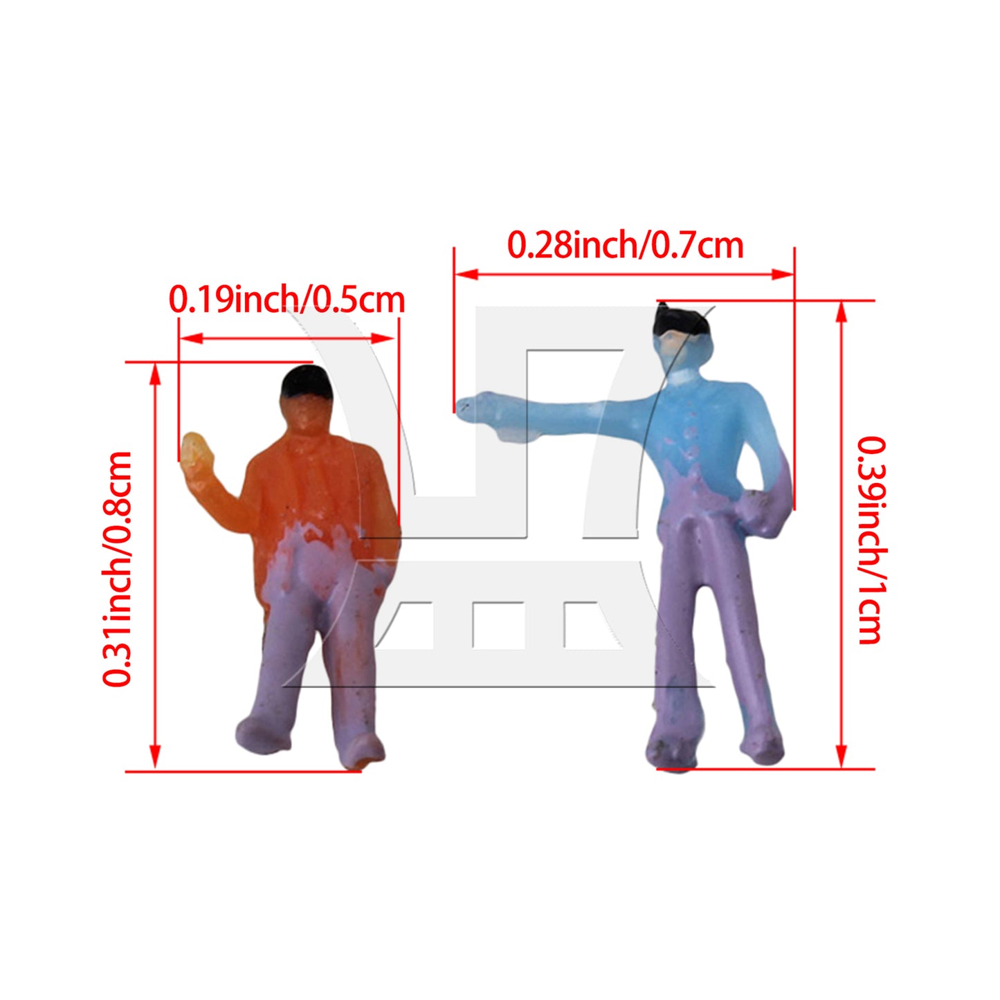 BQLZR 200pcs 1:200 Scale Z Gauge Hand Painted Layout Model Train People Figure