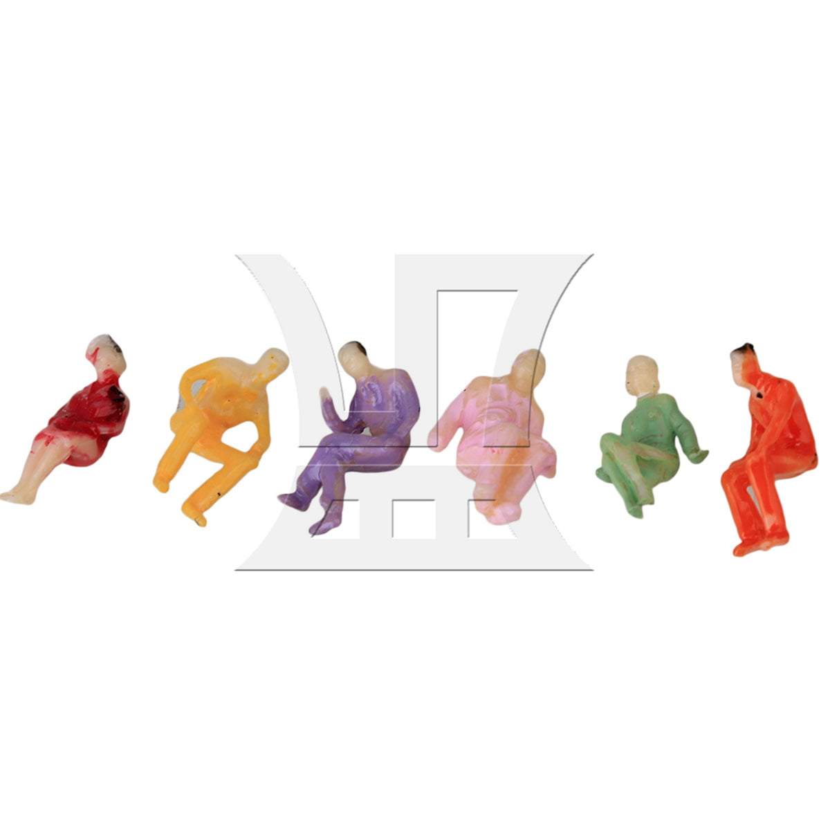 BQLZR Model Railway Seated People Passengers N Scale 1:100 Multicolor Set of 200