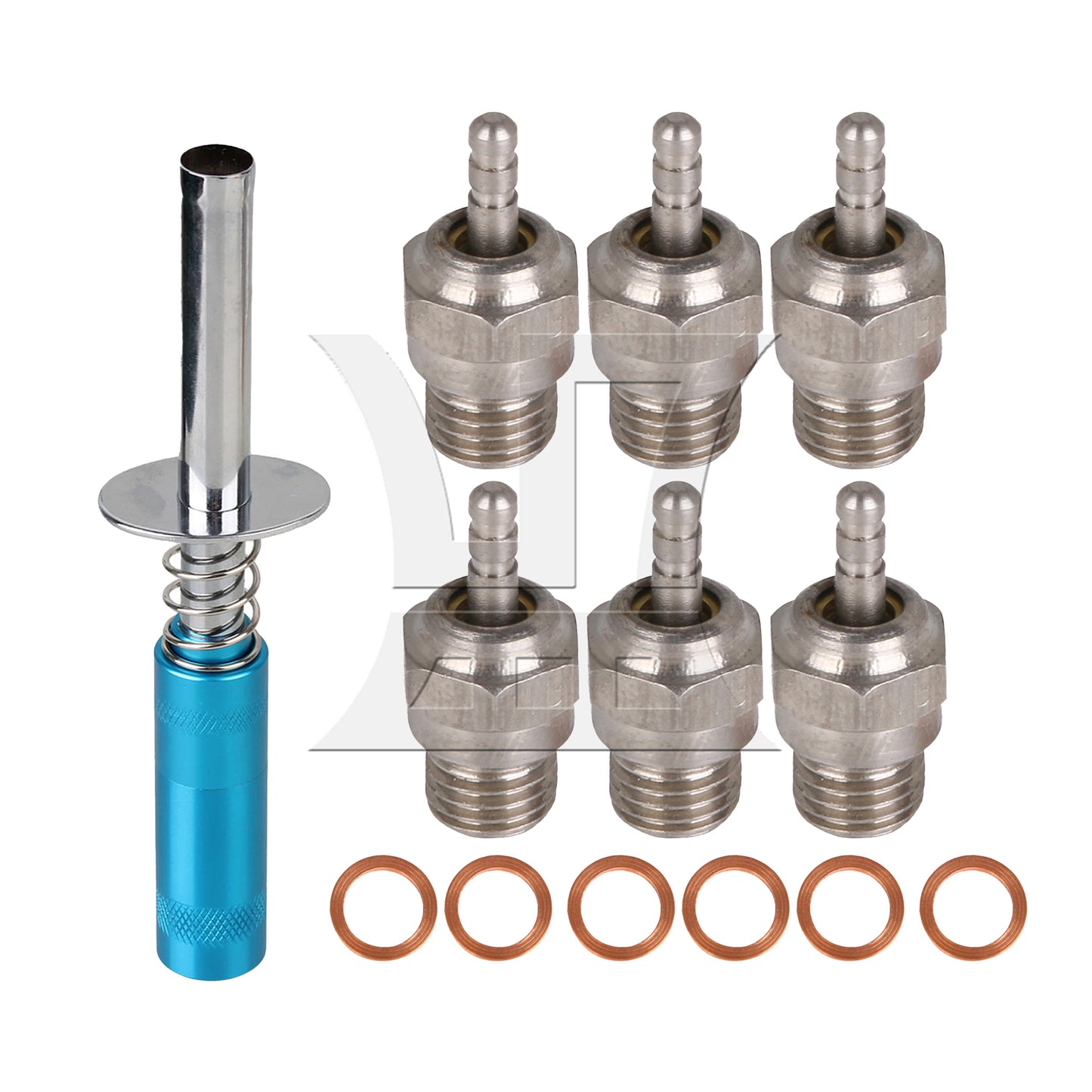 BQLZR Al. Igniter & 6Pcs N3 70117 Spark Glow Plugs Replacement for RC1:10 Model