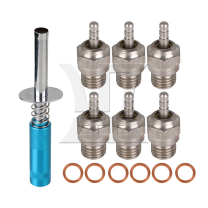 BQLZR Al. Igniter & 6Pcs N3 70117 Spark Glow Plugs Replacement for RC1:10 Model