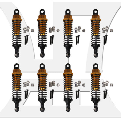 BQLZR 2x Yellow 70mm Length Aluminum A285004Y Shock Absorber for RC 1:16 Car Upgrade