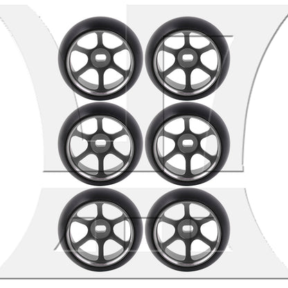 BQLZR RC1:28 Upgrade Titanium 6 Spoke Wheel Rims Tire Replacement Parts