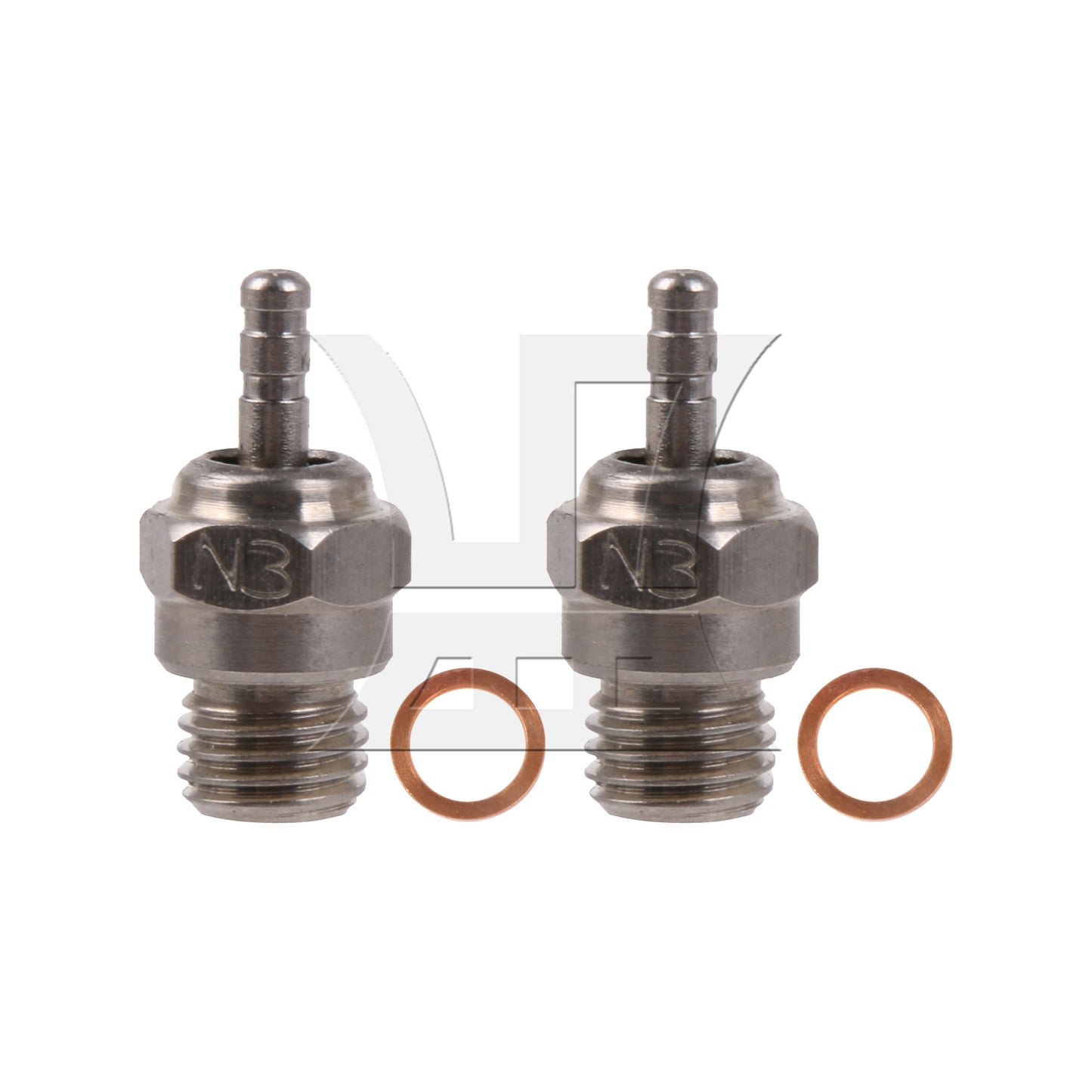 BQLZR Al. Igniter & 6Pcs N3 70117 Spark Glow Plugs Replacement for RC1:10 Model