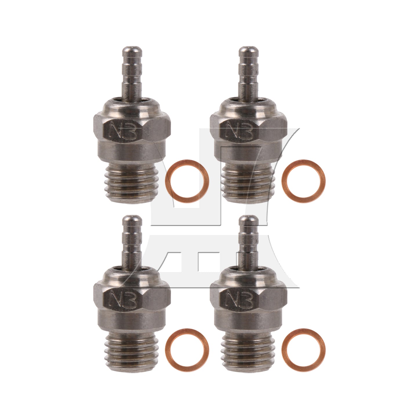 BQLZR Al. Igniter & 6Pcs N3 70117 Spark Glow Plugs Replacement for RC1:10 Model