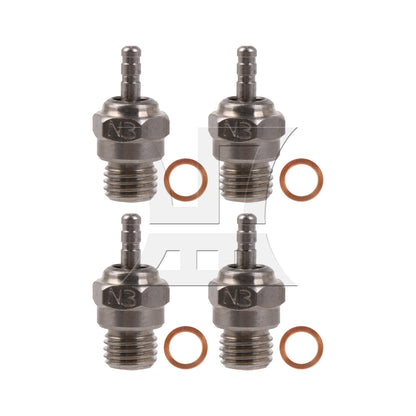 BQLZR Al. Igniter & 6Pcs N3 70117 Spark Glow Plugs Replacement for RC1:10 Model