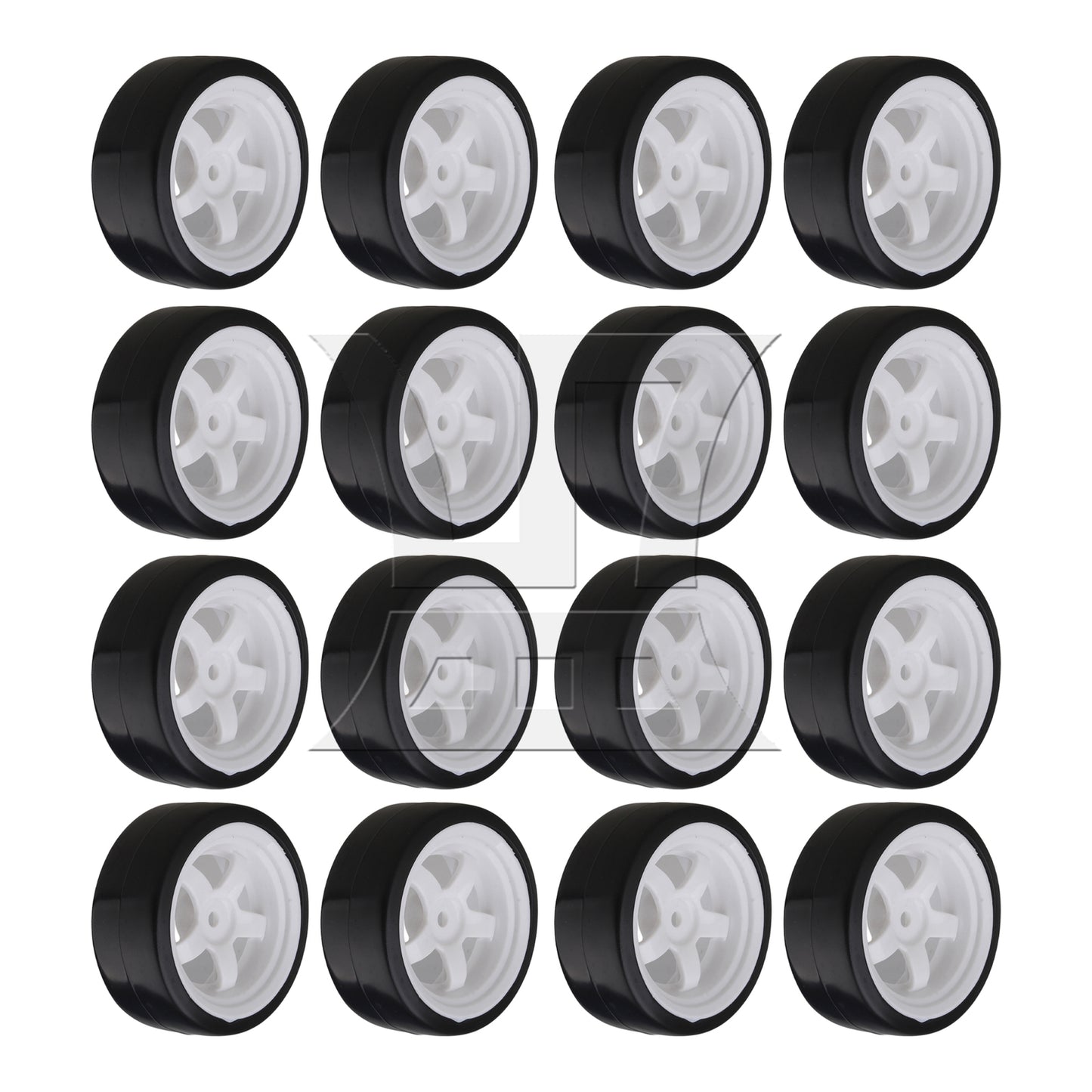BQLZR 4x RC 1:10 On-Road Car & Drift Car 5 Spoke White Wheel Rim & Tyre Tires