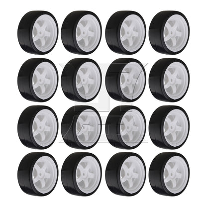 BQLZR 4x RC 1:10 On-Road Car & Drift Car 5 Spoke White Wheel Rim & Tyre Tires