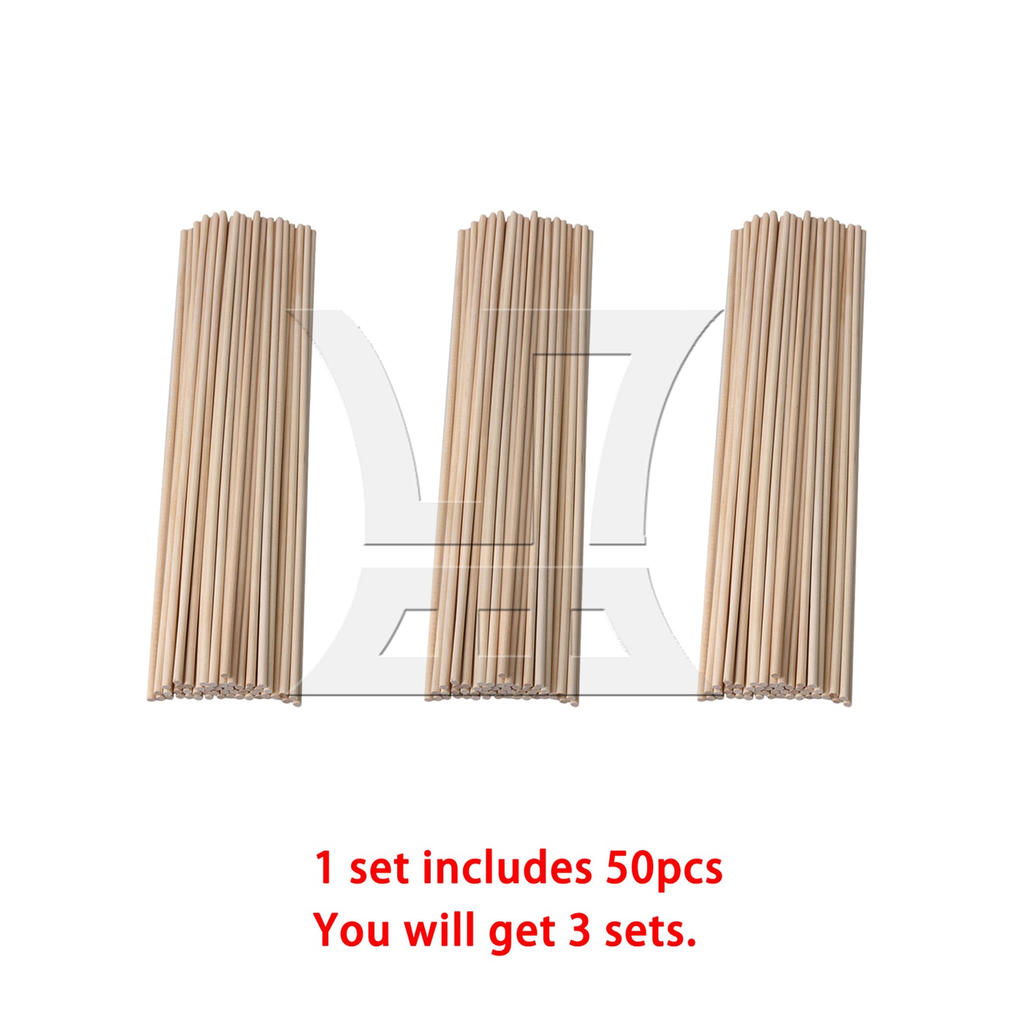 BQLZR 5mm Dia Birch Wooden Round Craft Sticks 400mm for DIY Woodworking Pack of 50