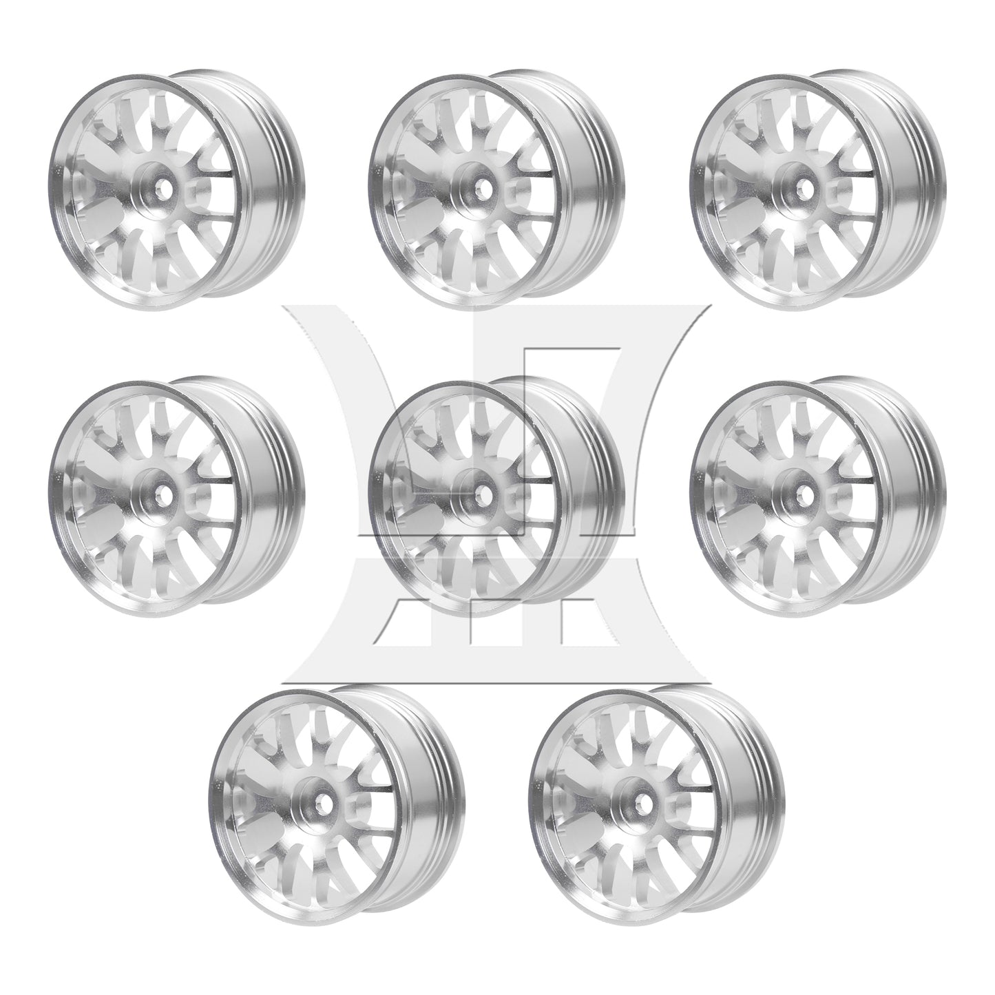 BQLZR Silver Alloy Upgrade Wheel Rims Y-Shape for RC1:10 On Road Car & Drift Car