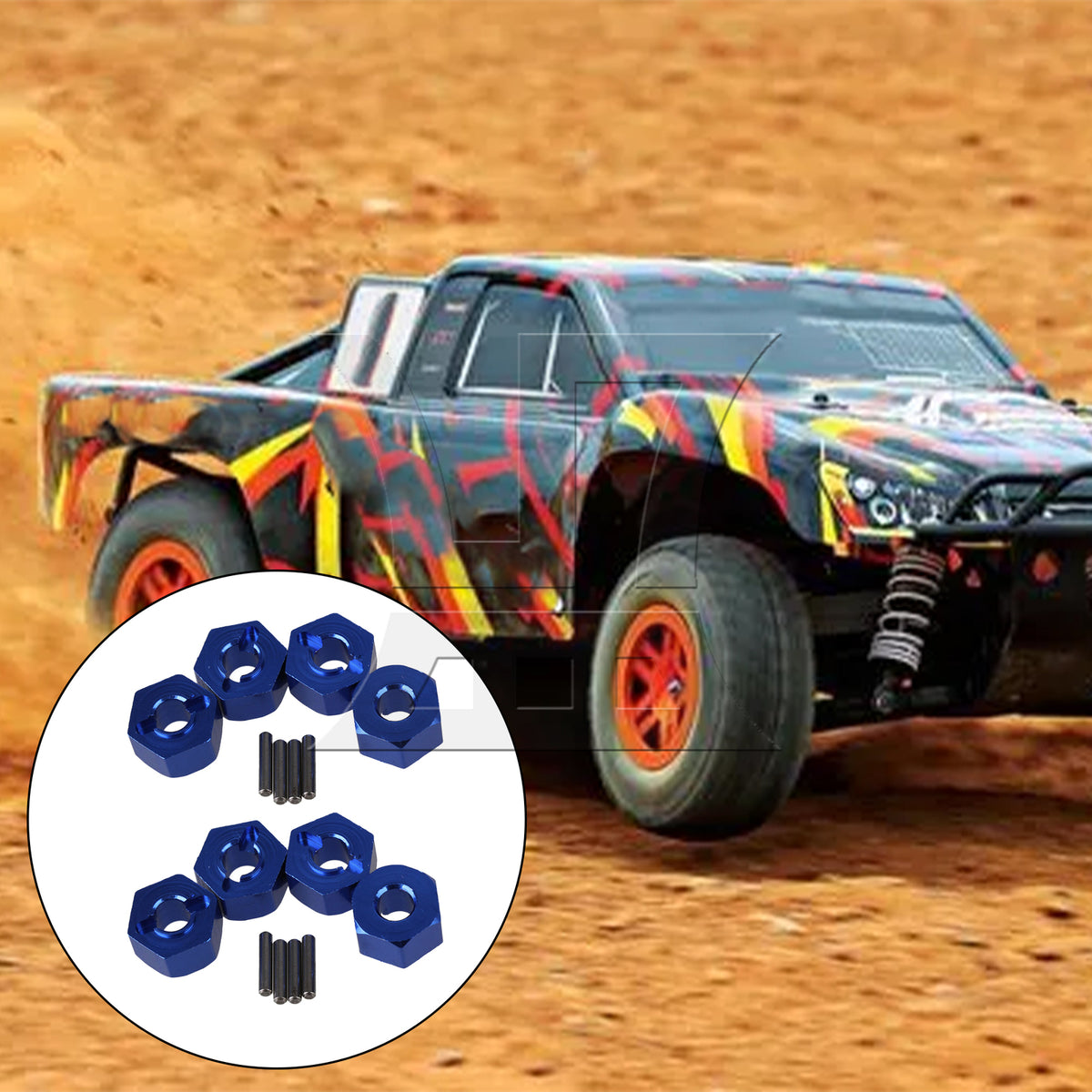 BQLZR 8pcs RC 4X4 Aluminum Alloy Wheel Hex Mount Hexagon 1.2cm SLA016NB Dark Blue for Rc Model Players