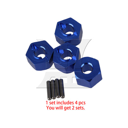 BQLZR 8pcs RC 4X4 Aluminum Alloy Wheel Hex Mount Hexagon 1.2cm SLA016NB Dark Blue for Rc Model Players
