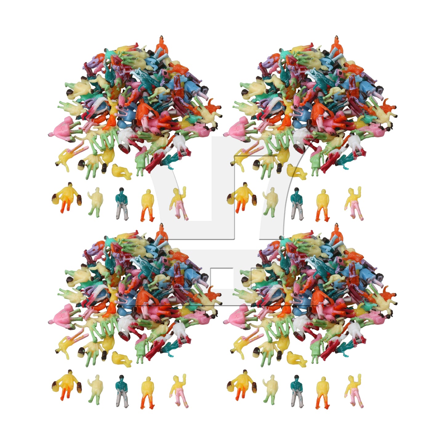BQLZR 200pcs 1:200 Scale Z Gauge Hand Painted Layout Model Train People Figure