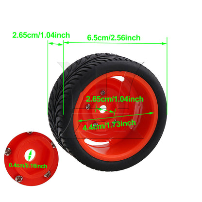 BQLZR 4 x RC 1/10 Racing Drift Car On Road Car 12mm Hex Red Wheel Rims & Black Tyres