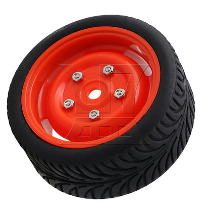 BQLZR 4 x RC 1/10 Racing Drift Car On Road Car 12mm Hex Red Wheel Rims & Black Tyres