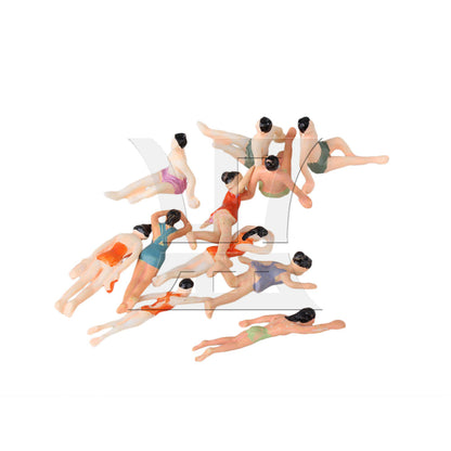 BQLZR 40 Pieces Plastic Miniature People Figurines 1:75 Standing & Seat Beach Scenes