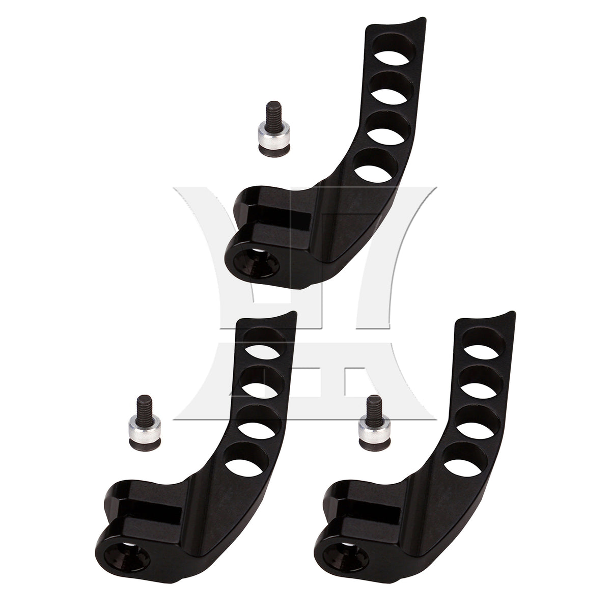 BQLZR 3PCS Horizontal Transmitter Neck Balance 4-hole Regulator Black
